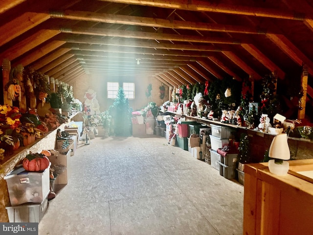 view of unfinished attic