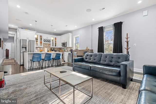 living room featuring hardwood / wood-style floors