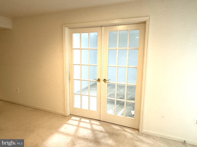 doorway to outside with french doors