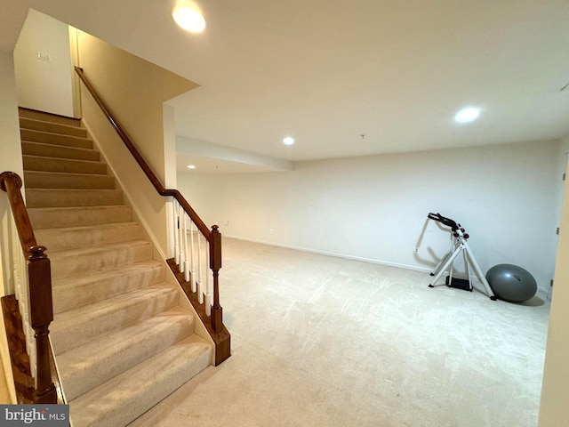 exercise room with carpet