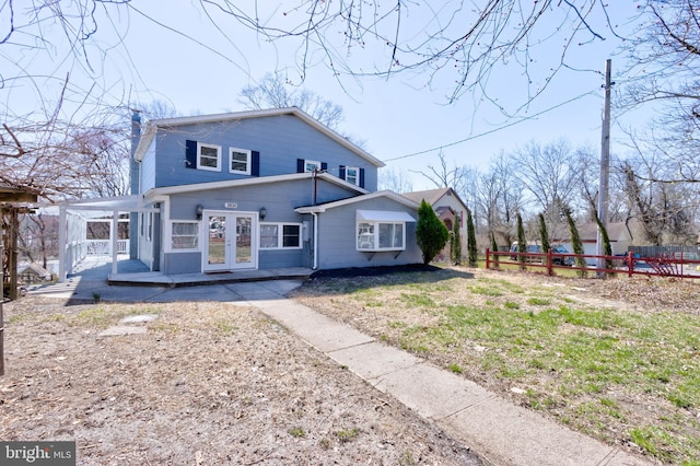 view of front of property with french doors