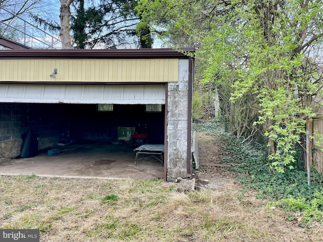 view of garage