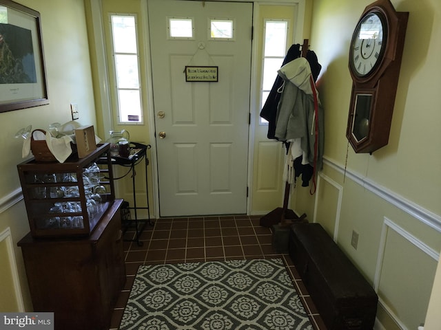 entrance foyer with tile flooring