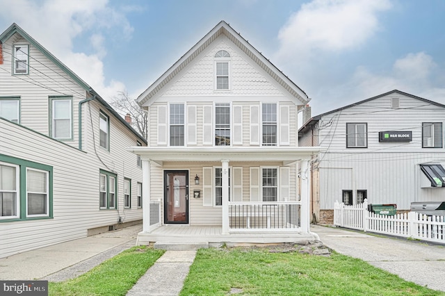 view of front of property with covered porch