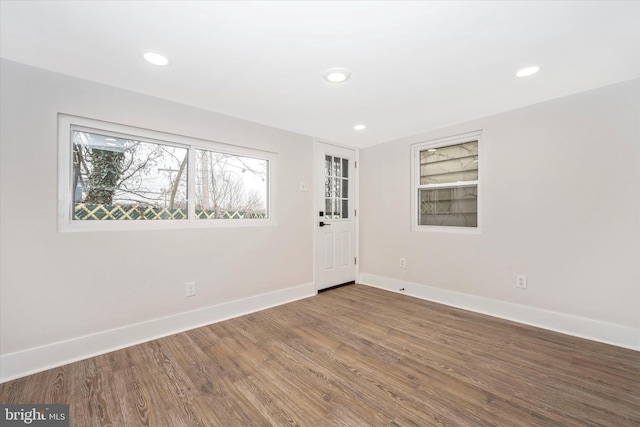 foyer entrance featuring hardwood / wood-style flooring