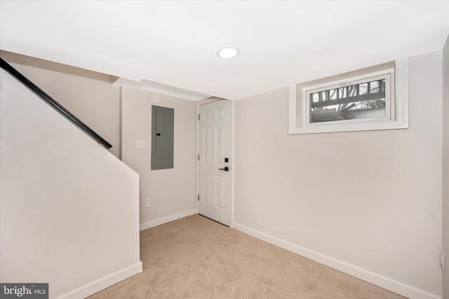 view of carpeted foyer