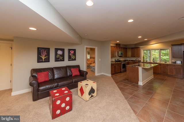 view of carpeted living room