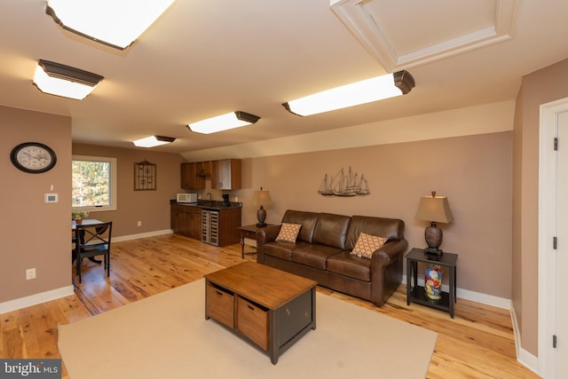 living room with light wood-type flooring