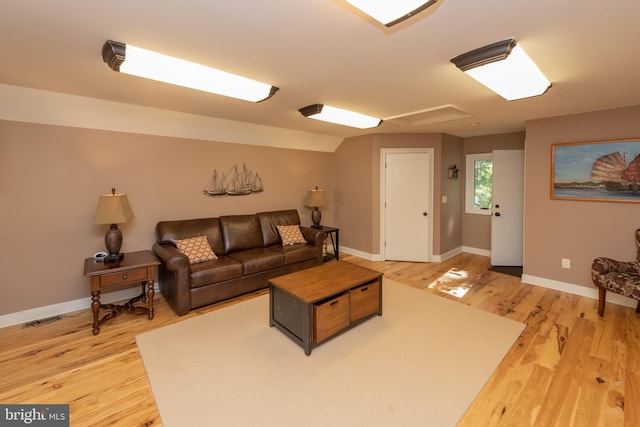 living room featuring light hardwood / wood-style flooring