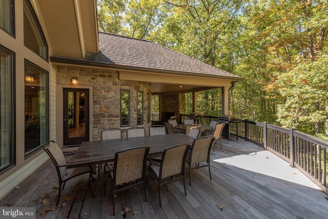 view of wooden deck