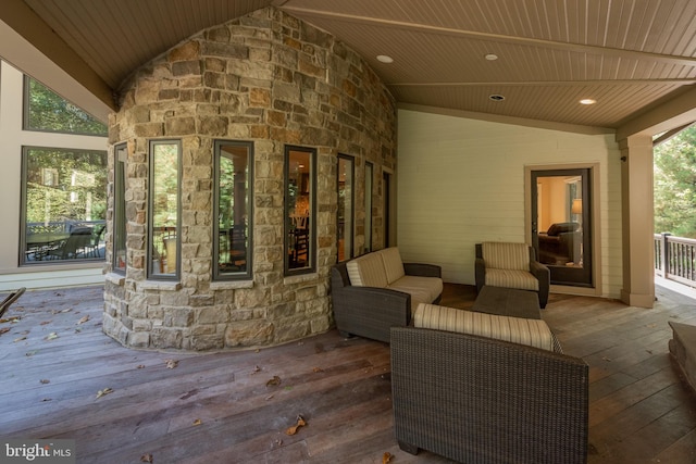 view of patio featuring a deck