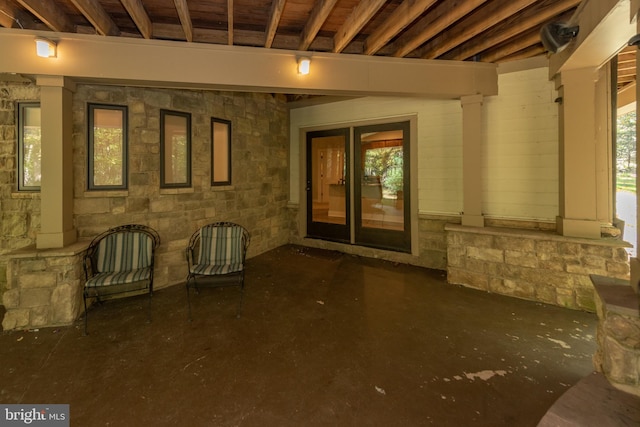 interior space with a patio