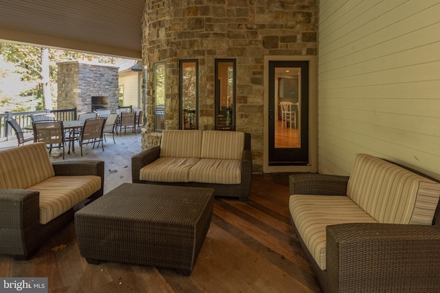 interior space featuring dark hardwood / wood-style floors