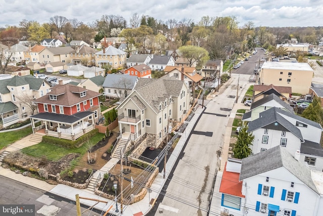 bird's eye view featuring a residential view