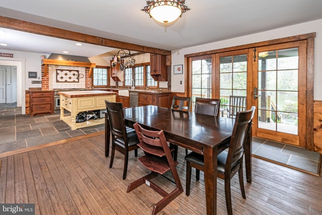 view of tiled dining room