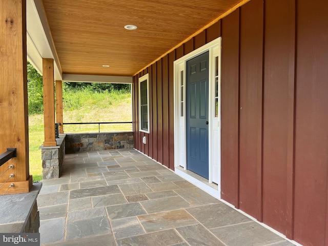 view of patio with a porch