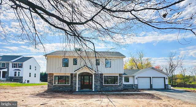 view of front of home with a garage