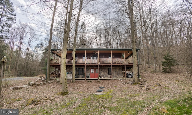 rear view of house with a deck