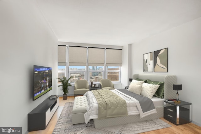 bedroom featuring light hardwood / wood-style flooring