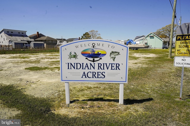 view of community sign