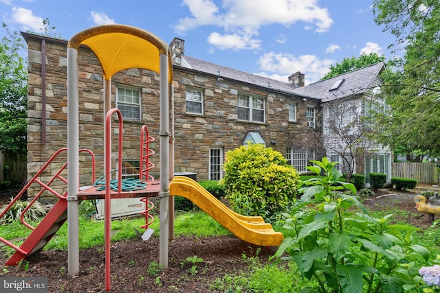 view of jungle gym