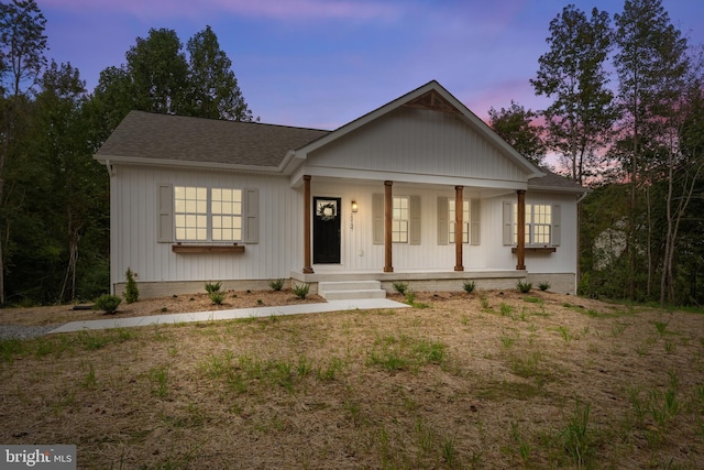 view of front of property with a porch