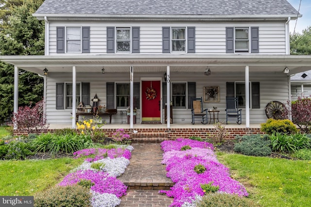 view of front of property with a porch