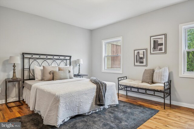 bedroom featuring light hardwood / wood-style flooring