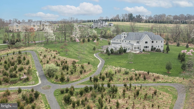 aerial view featuring a rural view