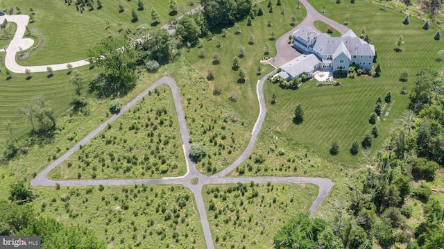 drone / aerial view with a rural view