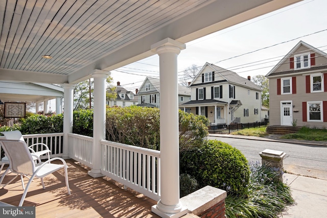 view of terrace featuring a porch