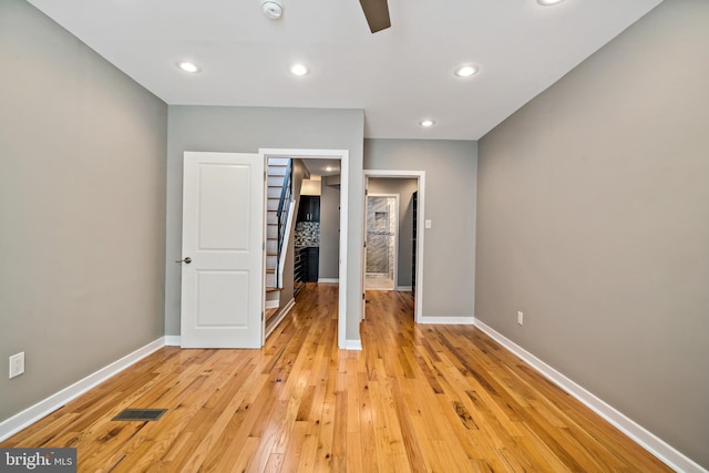 unfurnished bedroom featuring light hardwood / wood-style flooring