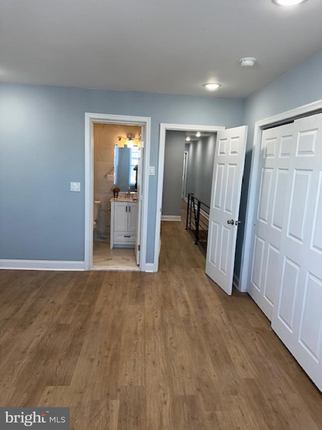 interior space with light hardwood / wood-style floors