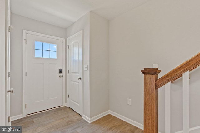 foyer featuring light wood-type flooring