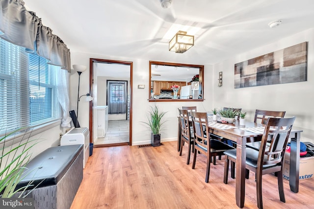 view of tiled dining space