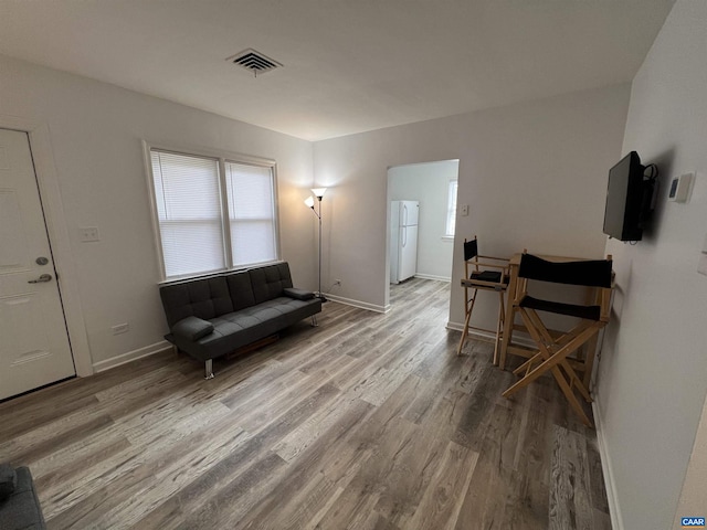 interior space featuring light wood-type flooring