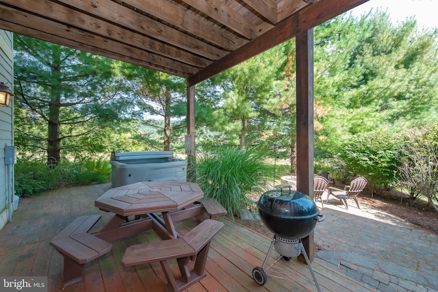 deck featuring grilling area