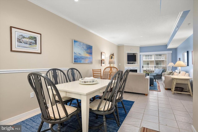 view of tiled dining room