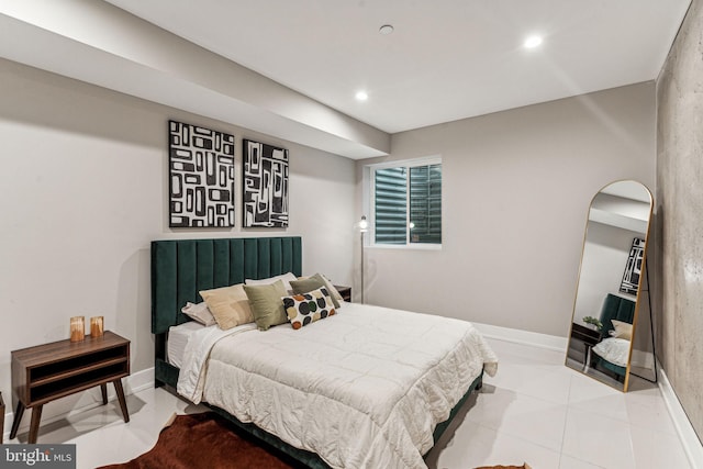 bedroom featuring tile flooring