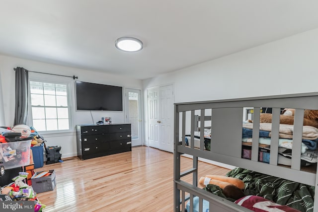 bedroom featuring light wood-type flooring