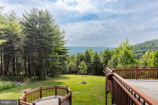 view of yard featuring a deck