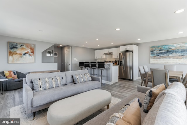 living room featuring light hardwood / wood-style flooring