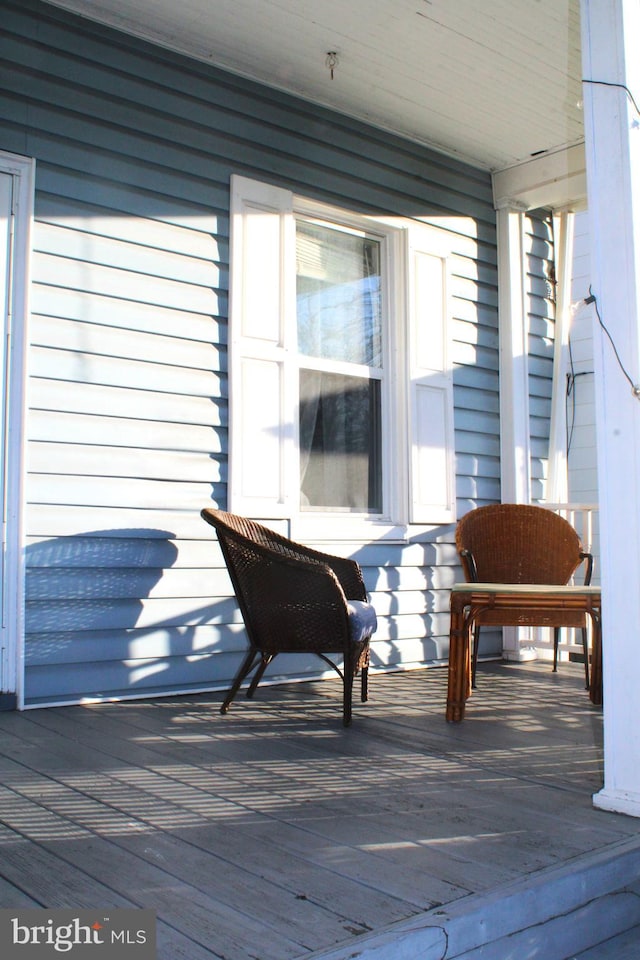 wooden deck with covered porch