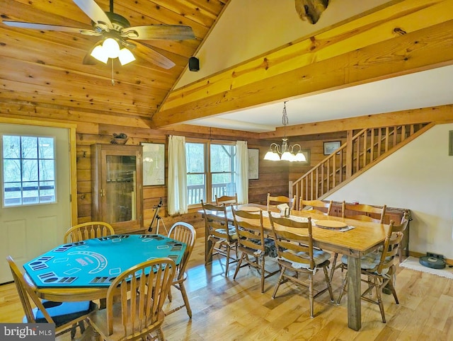 dining area with a healthy amount of sunlight and light hardwood / wood-style flooring