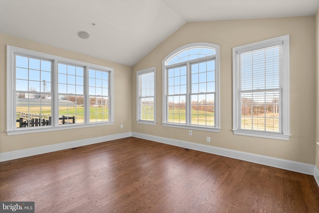 interior space with vaulted ceiling