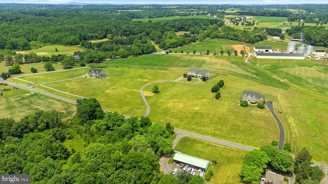 bird's eye view featuring a rural view