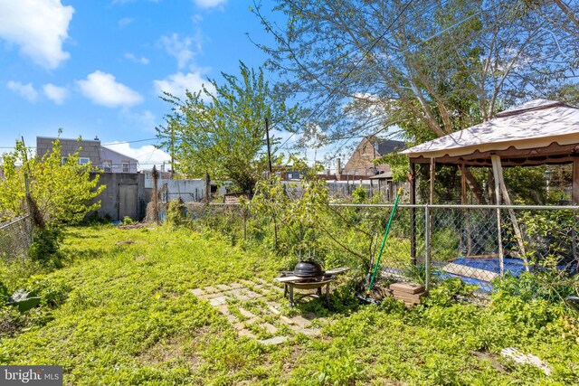 view of yard with a gazebo