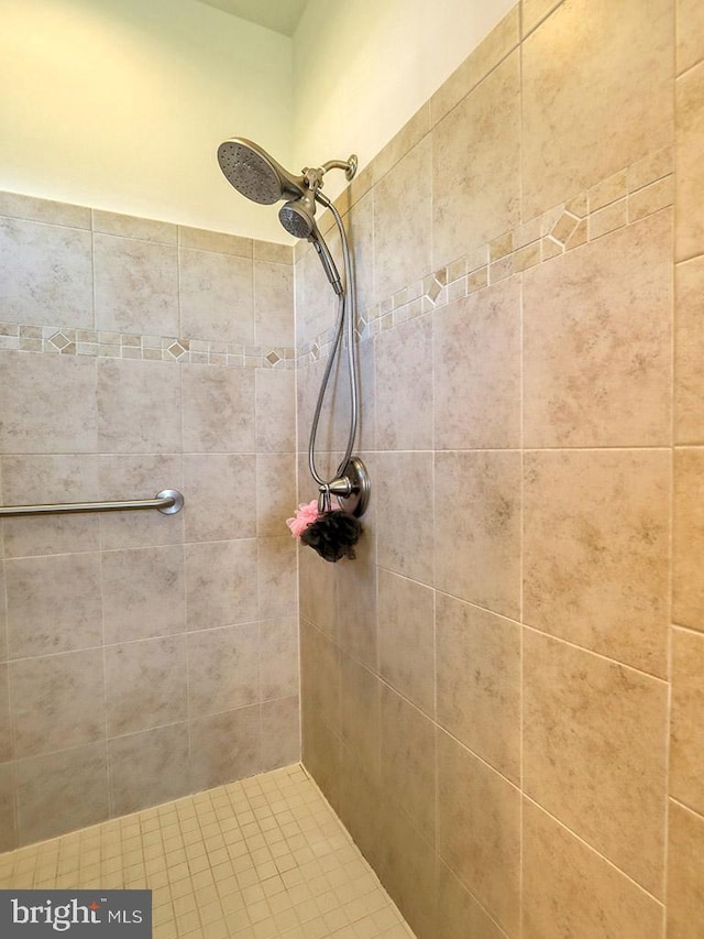 bathroom featuring tiled shower