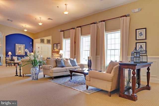 view of carpeted living room