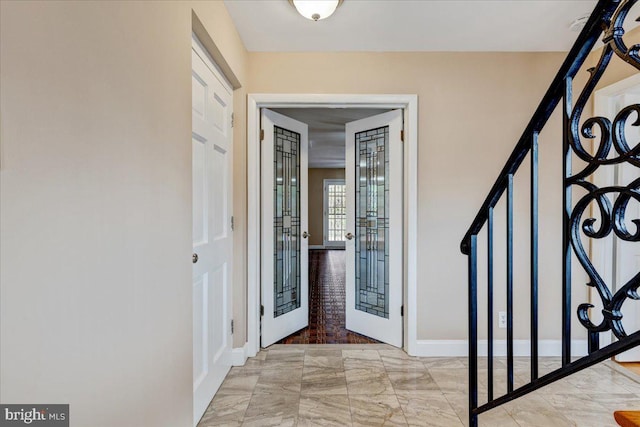 foyer with french doors